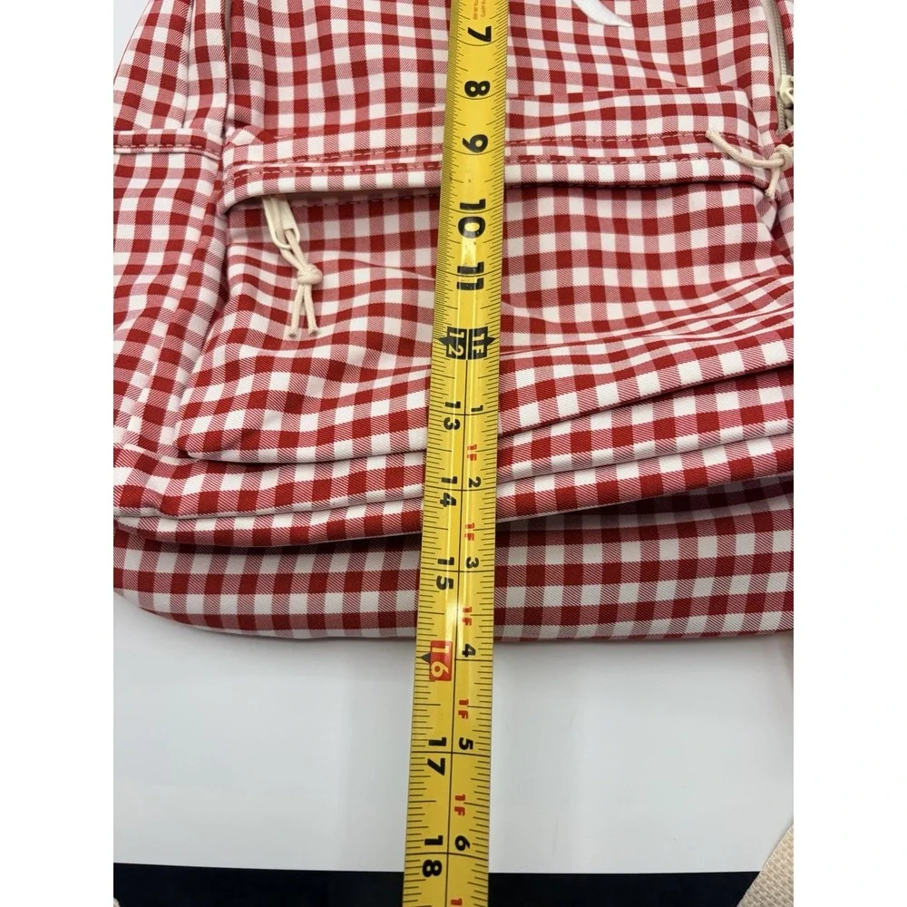 Red and White Checkered Backpack with Embroidered Bow - Zenana